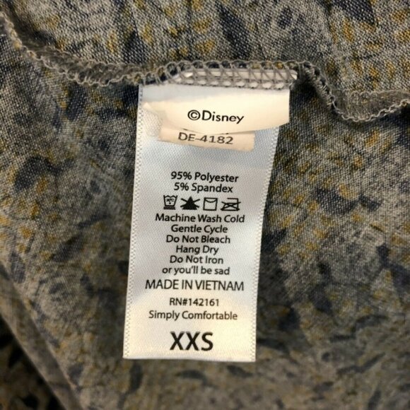 LuLaRoe XXS Minnie Mouse Print Gray & Yellow Short Sleeve Swing Dress Shift Rare - Picture 8 of 9